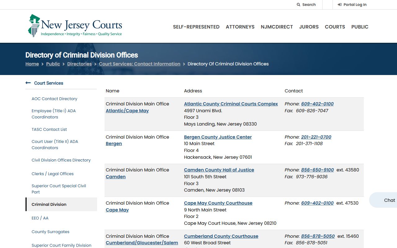 Warren County court records criminal division directory entry